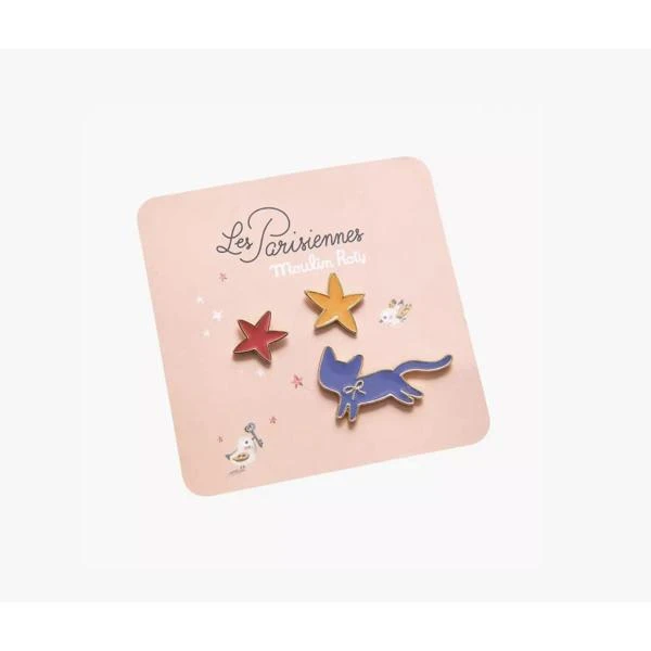 SET DE 3 PIN'S LAQUES CHAT - LES PARISIENNES - MOULIN ROTY 3 SET DE 3 PIN'S LAQUES CHAT - LES PARISIENNES - MOULIN ROTY