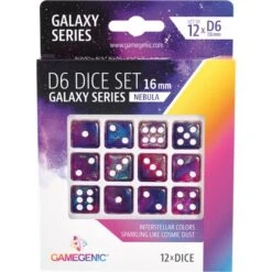 SET DE 12 DÉS À SIX FACES - GALAXY SERIES - NEBULA - 16mm