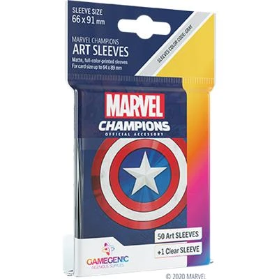 SLEEVES - MARVEL CHAMPIONS JCE - CAPTAIN AMERICA (50) 3 SLEEVES - MARVEL CHAMPIONS JCE - CAPTAIN AMERICA (50)