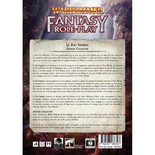 WARHAMMER FANTASY ROLE PLAY - LE ZOO IMPÉRIAL (ÉDITION COLLECTOR) 4 WARHAMMER FANTASY ROLE PLAY - LE ZOO IMPÉRIAL (ÉDITION COLLECTOR) – Image 2