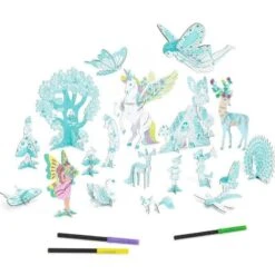 COLORIE ASSEMBLE ET JOUE - MONDE ENCHANTE - DJECO -Créatifs Jeux Magasin colo