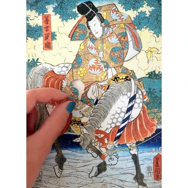 PUZZLE BOIS WILSON - U.KUNISADA : SAMOURAI TRAVERSANT LA RIVIERE A CHEVAL - 150 PIECES 5 PUZZLE BOIS WILSON - U.KUNISADA : SAMOURAI TRAVERSANT LA RIVIERE A CHEVAL - 150 PIECES – Image 3
